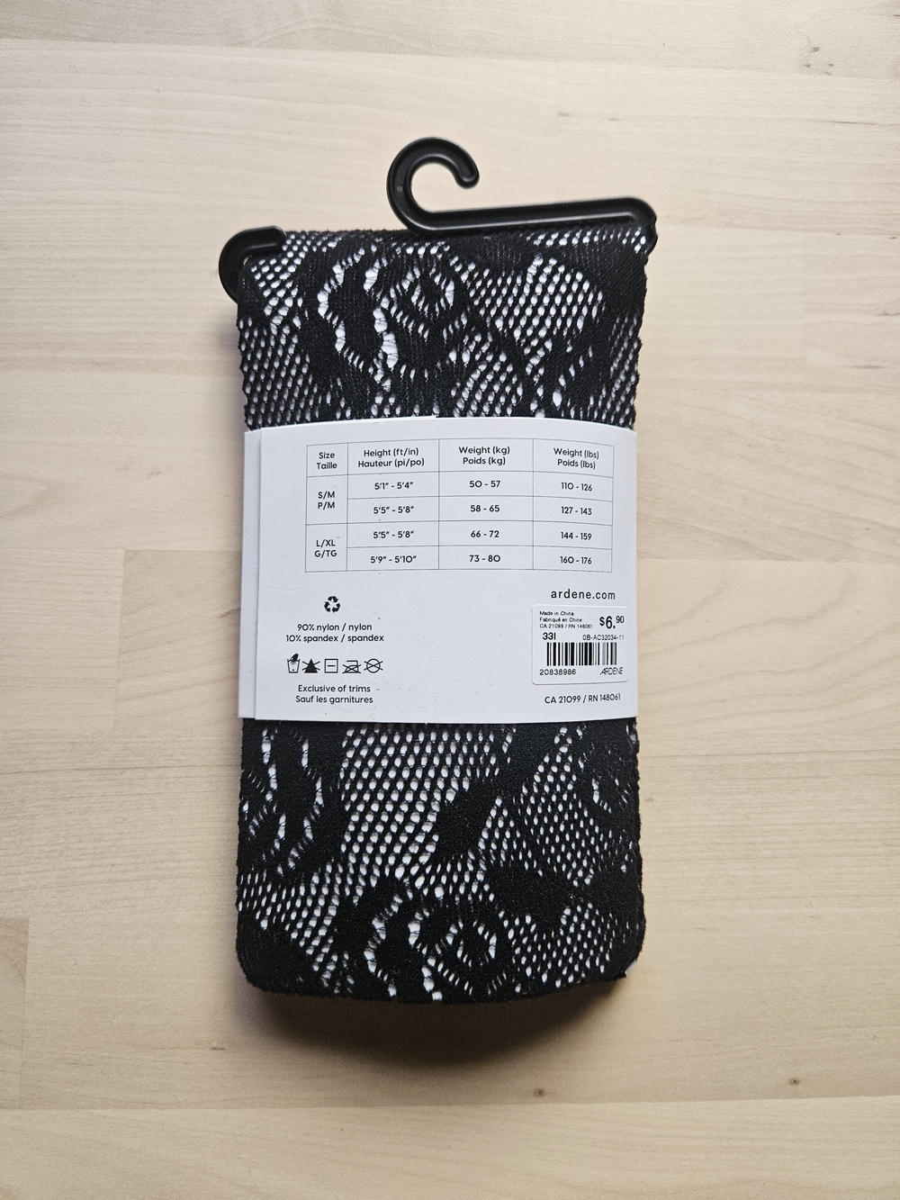 Ardene Black Floral Lace Tights Fishnets – One Size OS / TU – NWT - Picture 3 of 5